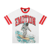 Mixed Emotion Striped Graphic Tee