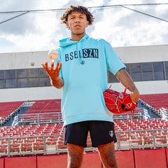 BSBL-SZN Youth Short Sleeve Hoodie V3 - Blue