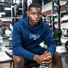 Off-Field Performance Youth Hoodie - Navy/Light Blue