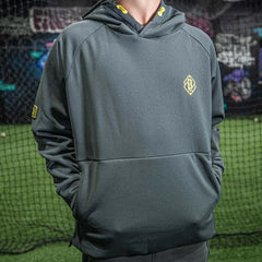 Diamond Tech Side Vented Youth Hoodie - Gray/Yellow
