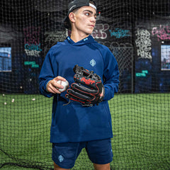 Diamond Tech Side Vented Hoodie - Navy/Light Blue