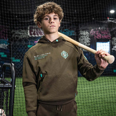 Off-Field Waffle Performance Youth Hoodie - Brown/Mint