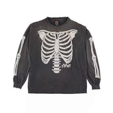 Saint Michael Skeleton Ribcage Graphic Long Sleeve Sweatshirt