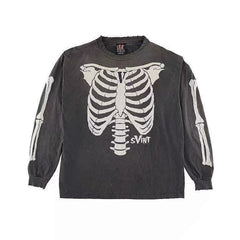 Saint Michael Skeleton Ribcage Graphic Long Sleeve Sweatshirt