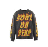 Saint Michael Soul On Fire Flame Sleeve Sweatshirt
