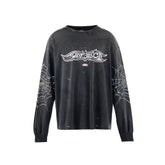 Saint Michael Graphic Emblem & Sleeve Print Sweatshirt