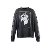 Saint Michael Sacred Love Graphic Print Sweatshirt