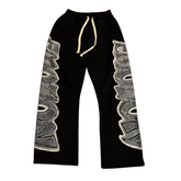 MIXED EMOTION Side Panel Graphic Wide-Leg Pants