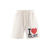 Saint Michael I Love Saint Heart Print Casual Sweat Shorts