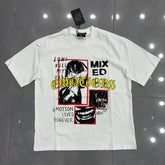 Mixed Emotion Embroidered Graphic T-Shirt