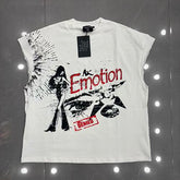 Mixed Emotion Distressed Sketch Sleeveless Top