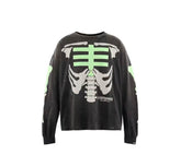 Saint Michael Skeleton Ribcage Print Knit Sweatshirt