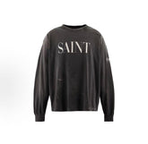 Saint Michael Distressed Minimalist Logo Sweatshirt