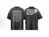 Saint Michael Peace Graphic & Slogan Print Vintage T-Shirt