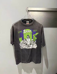 Saint Michael Graphic Art Vintage Washed Crewneck T-Shirt