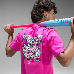 Smiley Slugger Tee - Pink