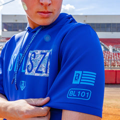 BSBL-SZN Youth Short Sleeve Hoodie V3 - Royal Blue/Oceans