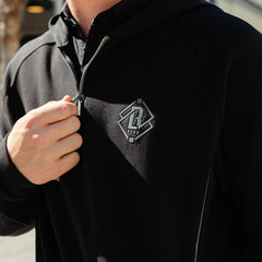 Diamond Tech Knit Zip Hoodie - Black