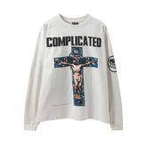Saint Michael Complicated Cross Print Sweatshirt