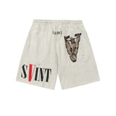 Saint Michael Praying Hands & Bold Lettering Sweat Shorts