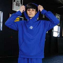 Diamond Tech Jacquard Youth Hoodie - Royal Blue