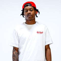 Established Tee - BL White/BL Red