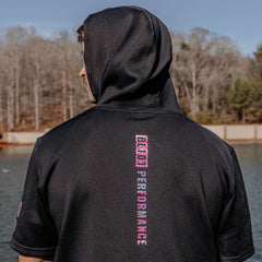 Realtree BSBL-SZN Short Sleeve Hoodie V3 - Black/Aspect Blue