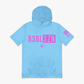 BSBL-SZN Youth Short Sleeve Hoodie V2 - Cotton Candy Blue
