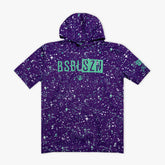 BSBL-SZN Youth Short Sleeve Hoodie V3 - Splatter Purple/Teal