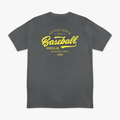 Established Tee - Charcoal/BL Yellow