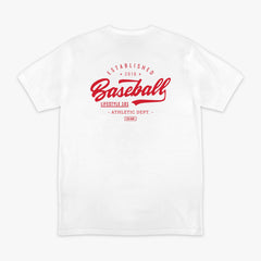 Established Tee - BL White/BL Red