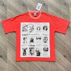 SAINT VANITY Printed Fabric Casual Pure Cotton Short-Sleeved T-shirt