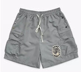SAINT VANITY Button Embroidered Patchwork Casual Shorts