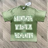 SAINT VANITY Washed Watercolor Print Casual Short-Sleeved T-shirt