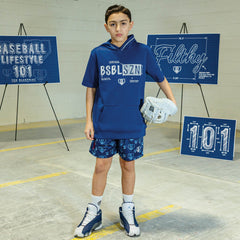 BSBL-SZN Short Sleeve Youth Hoodie V3 - Blueprint