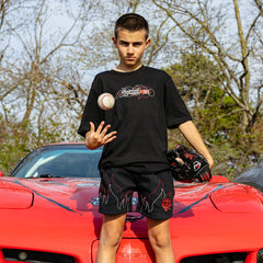 Flames Stitched Youth Tee