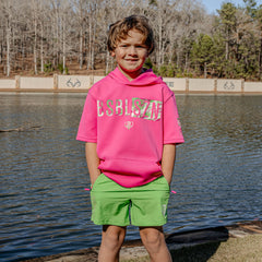 Realtree BSBL-SZN Short Sleeve Youth Hoodie V3 - Pink/Aspect-Pink