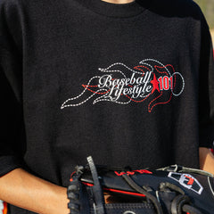 Flames Stitched Youth Tee