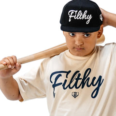 Filthy Youth Tee - Bone/Navy