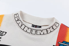 Saint Michael Graffiti Collage & Slogan Print Long Sleeve