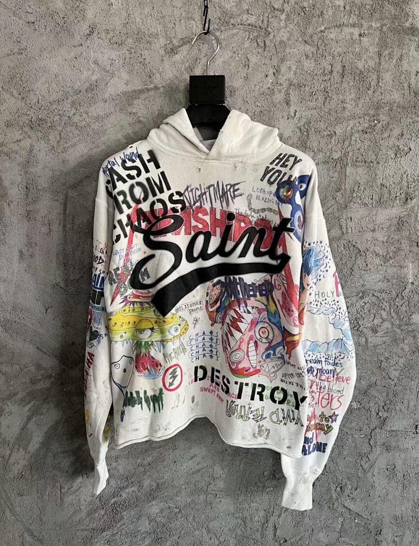 Saint Michael ST903 All-Over Graphic Collage Hoodie