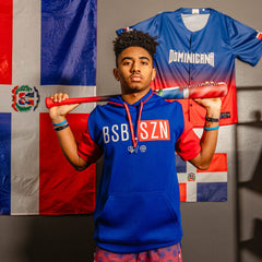 BSBL-SZN Youth Short Sleeve Hoodie V3 - Dominican Republic