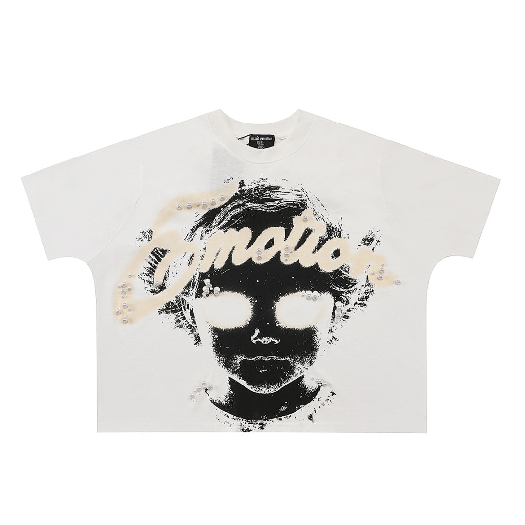 Mixed Emotion Cropped Graphic Tee