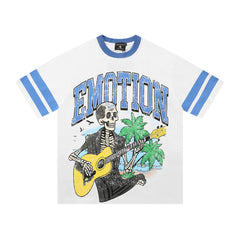 Mixed Emotion Striped Graphic Tee