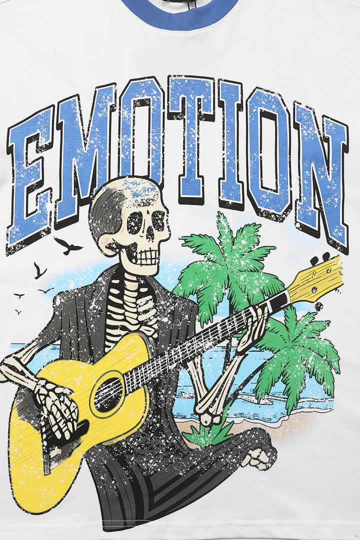 Mixed Emotion Striped Graphic Tee