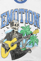 Mixed Emotion Striped Graphic Tee