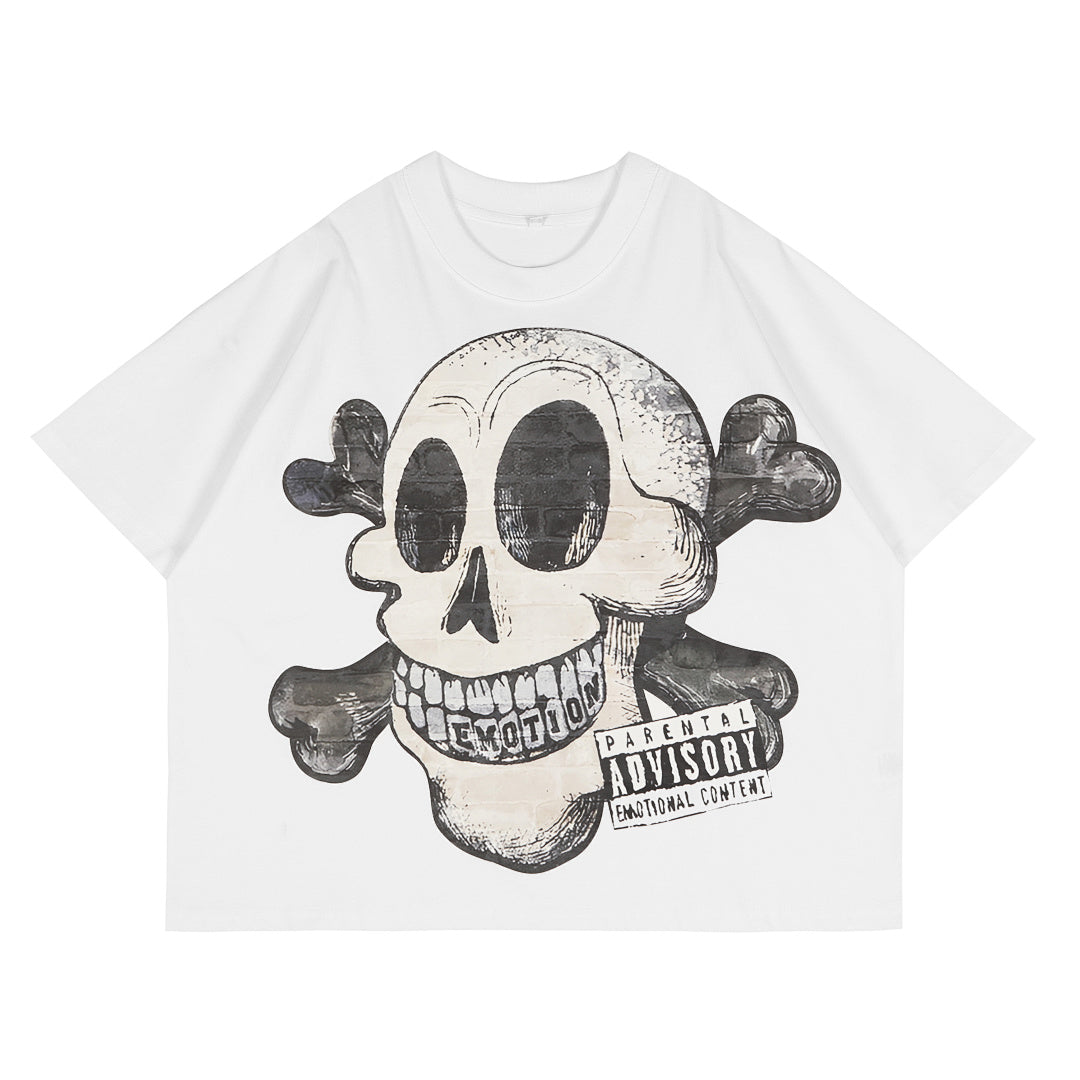 Mixed Emotion Skull Graphic Tee