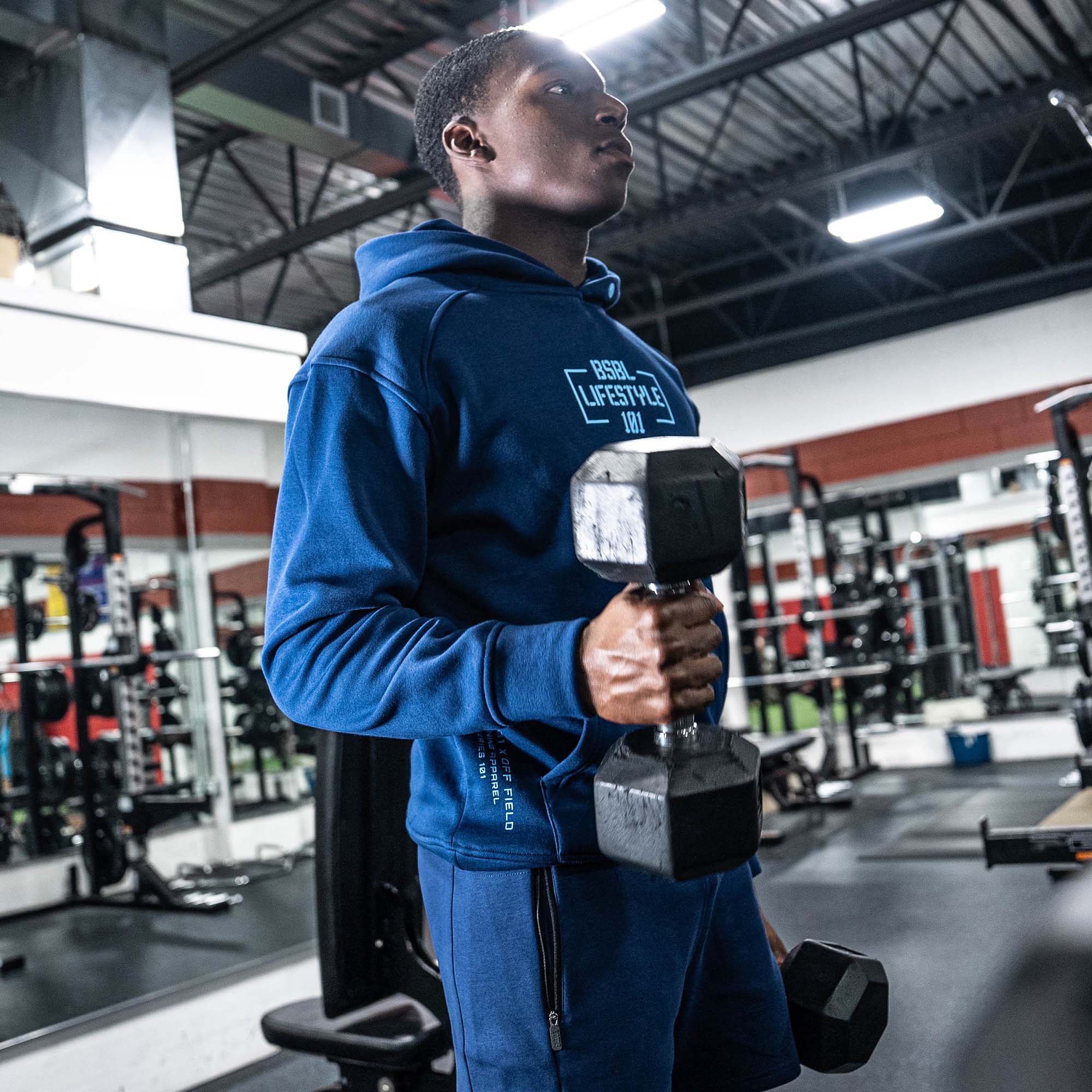 Off-Field Performance Hoodie - Navy/Light Blue