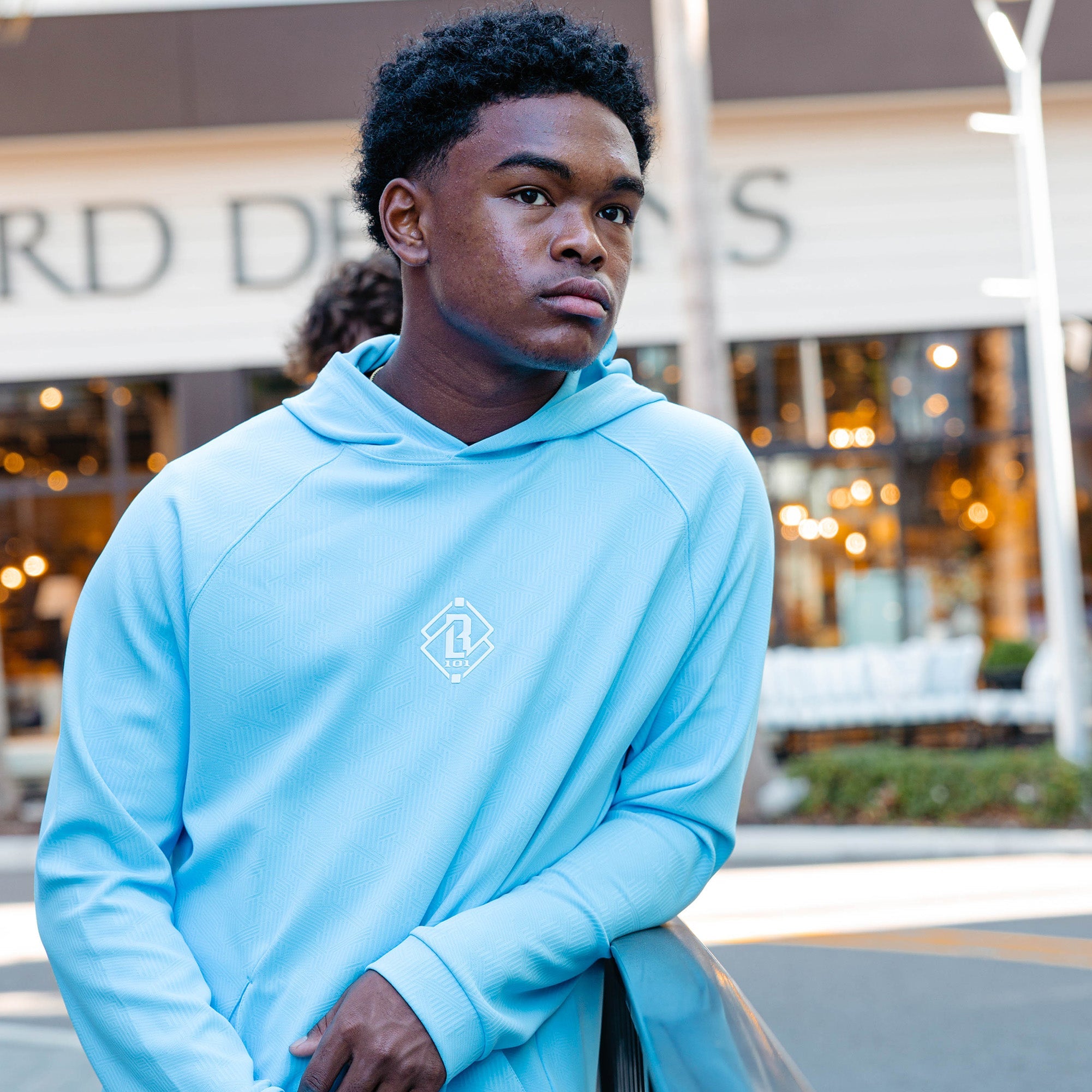 Diamond Tech Jacquard Hoodie - Blue