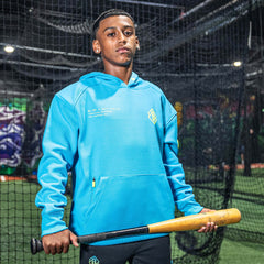 Off-Field Waffle Performance Youth Hoodie - Highlighter Blue
